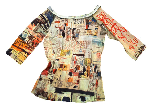 Vintage Mesh Print Top