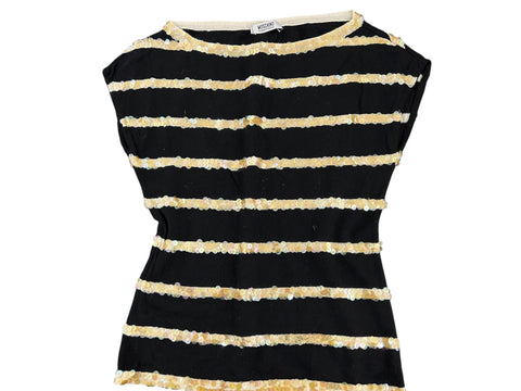 Moschino Striped Sequin Top