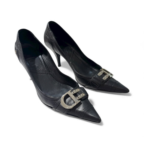 Dior Black Metal "D" Heels