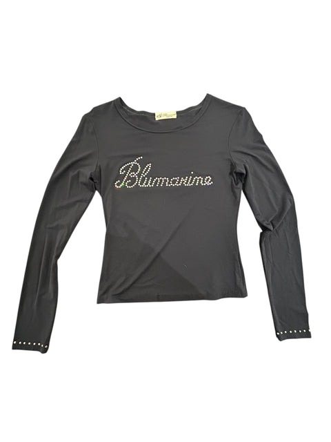 Blumarine Black Strass Long Sleeves