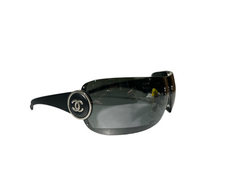 Chanel Black Matte Mask Sunglasses