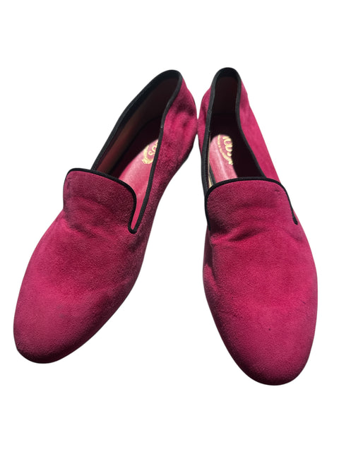 Tods Pink Velvet Mocassins