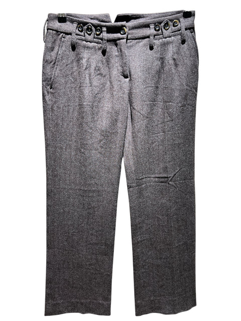 Dolce & Gabbana Brown Chevron Wool Pant