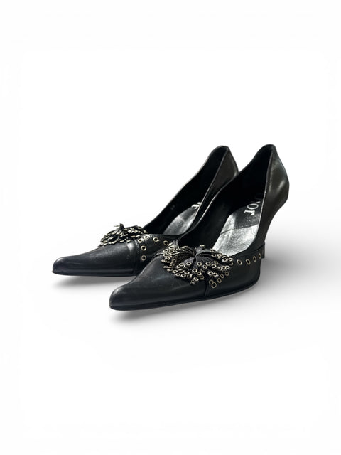 Dior Black Heels Rivet Details T.37