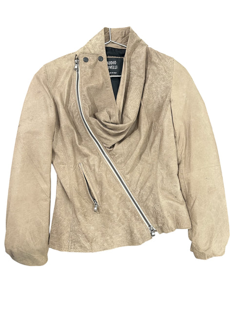 Claudio Iacovelli Beige Drapped Collar Jacket