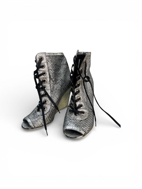Chanel Silver Boots