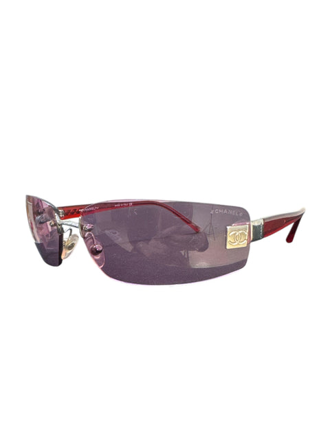 Chanel Pink Red Transparent Sunglasses