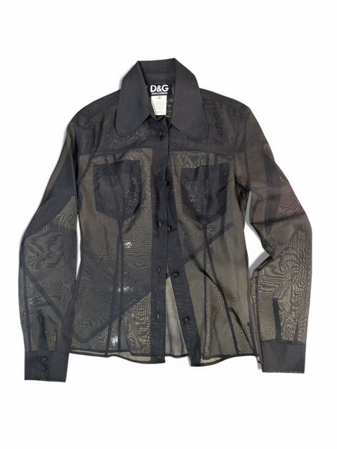 Dolce&Gabbana Black Transparent Shirt