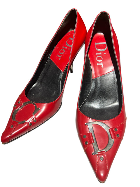 Dior Red Metal Heels