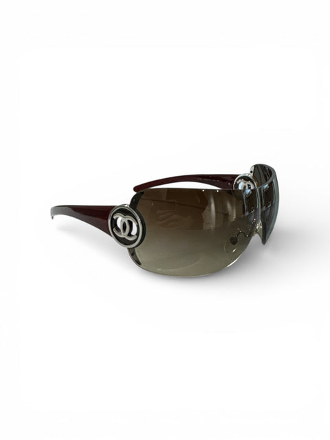 Chanel Sunglasses Brown Logo Details
