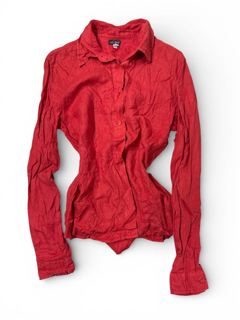 Armani Red Linen Shirt