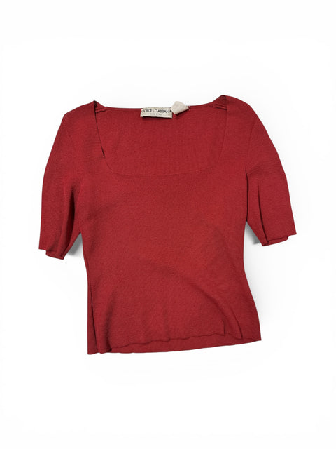 Dolce&Gabbana Red Knit Top