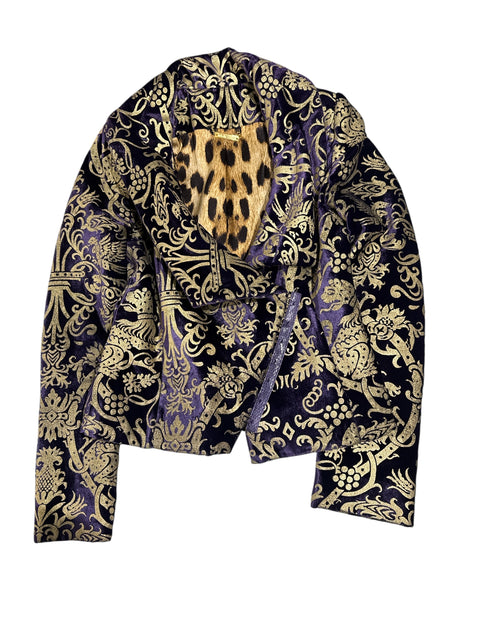 Roberto Cavalli Purple&Gold Velvet Set