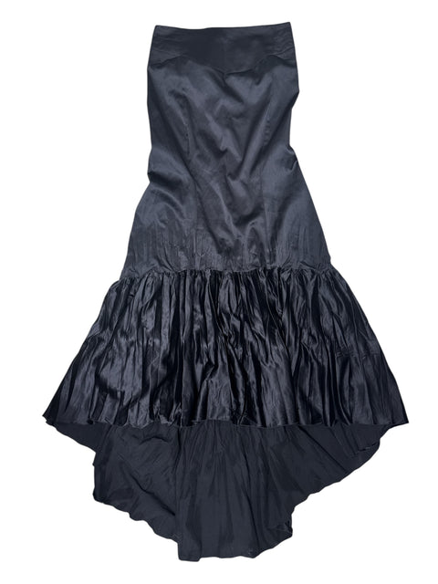 Roberto Cavalli Long Black Satin Skirt