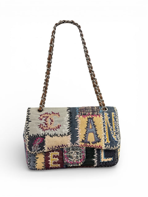 Chanel Jumbo Classic Flap Patchwork Denim Shoulder Bag