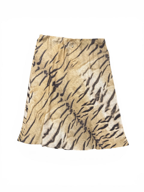 Roberto Cavalli Tiger Silk Skirt