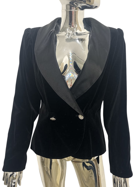 Ungaro Black Velvet Short Blazer