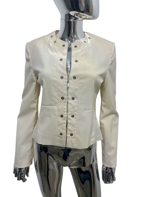 White Eyelets Tailored Jacket