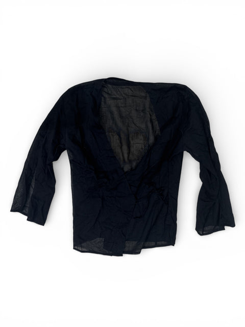 Fine Linen Black Cardigan