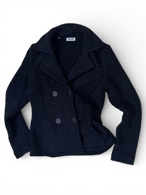 And Dark Blue Wool Coat