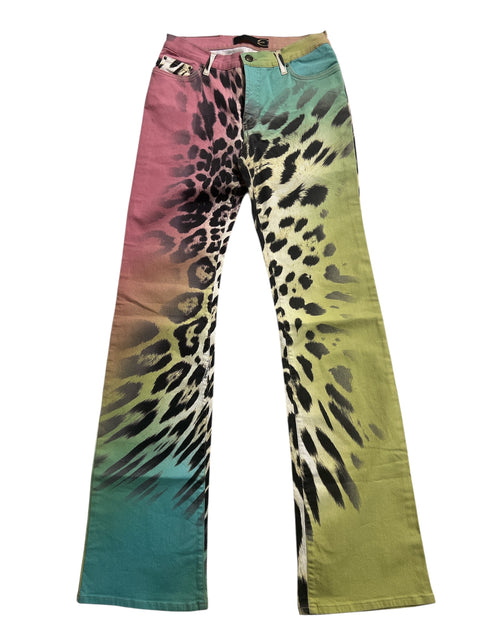 Just Cavalli Green/Red Leopard Pant
