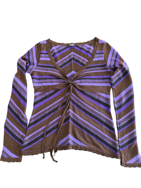 Dolce & Gabbana Purple/Brown Stripe Long Sleeve