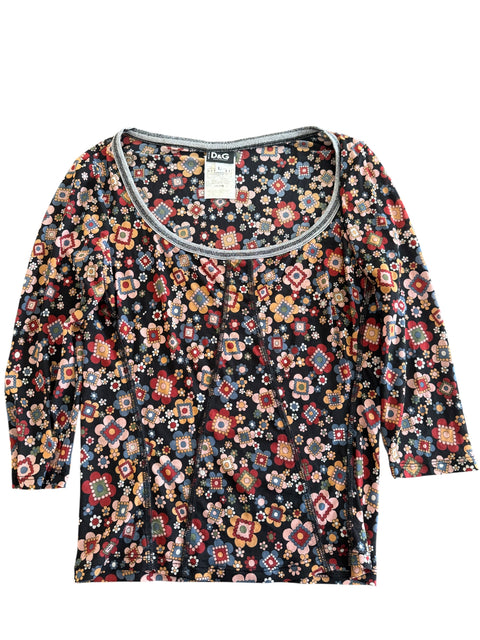 Dolce & Gabbana Flowers Print Long Sleeve