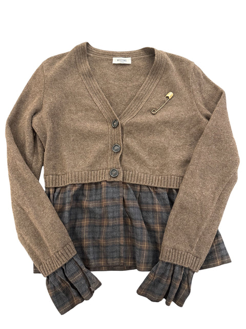 Moschino Brown Layer Shirt Cardigan Top