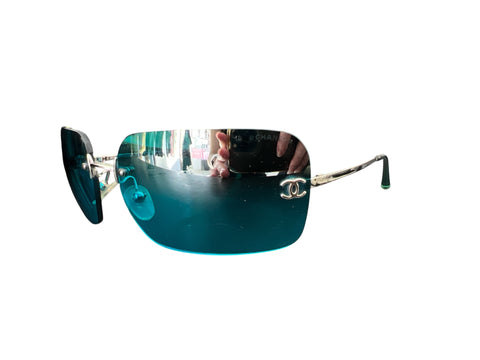 Chanel Duck Blue Logo Sunglasses