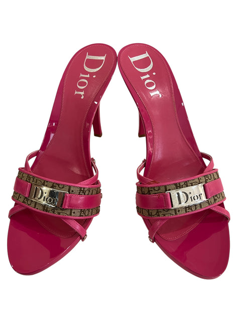 Dior Fuchsia Canva Monogramme Heels T.40 1/2