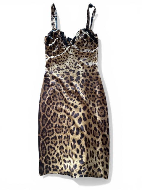Dolce&Gabbana Leopard Silk Sleep Dress