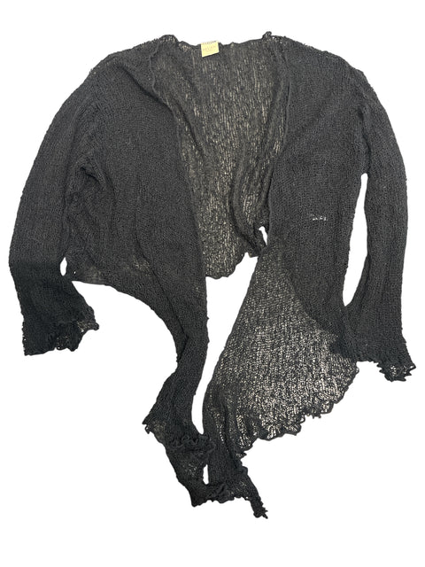 Milan Black Knit Wrap Top