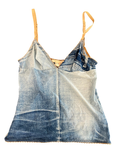 Roberto Cavalli Silk Denim Print Top