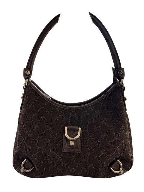 Gucci Abbey Espresso GG Canvas Shoulder Bag