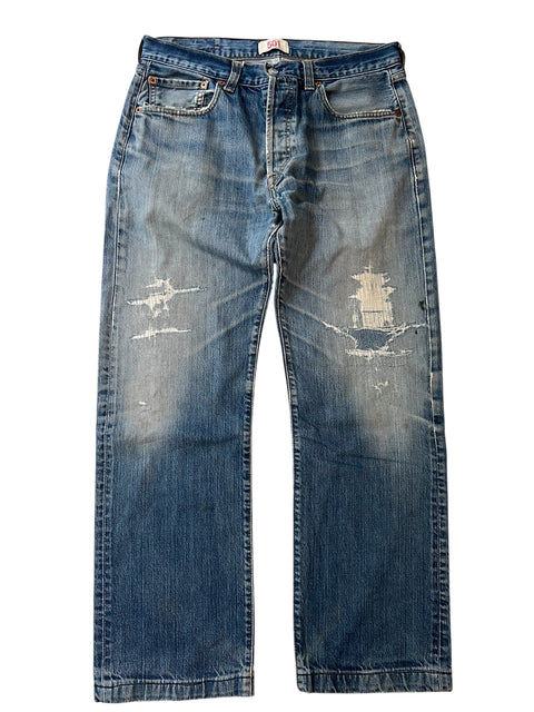 Levi's Ripped Light-Wash Blue Jeans