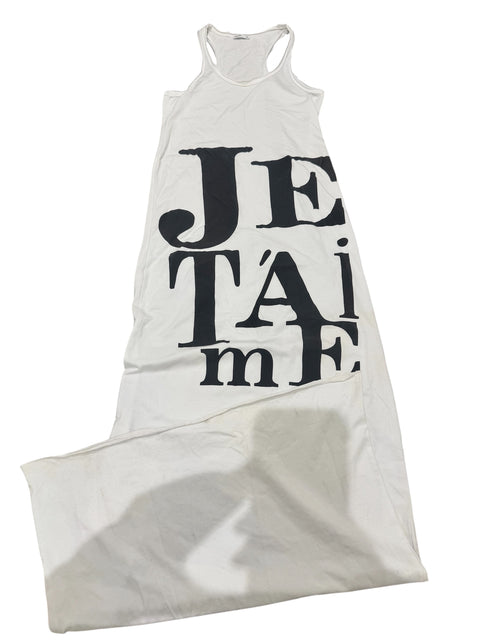 Moon White Print Floor-Length Dress