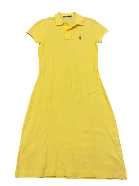 Ralph Lauren Yellow Purple Logo Mid Dress