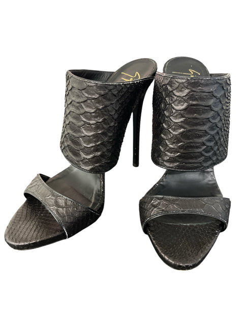 Giuseppe Zanotti Black Python Heels T39