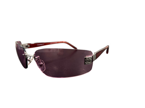 Chanel Pink Red Temple Sunglasses