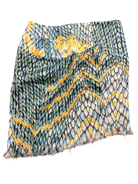 Just Cavalli Blue Yellow Mini Skirt
