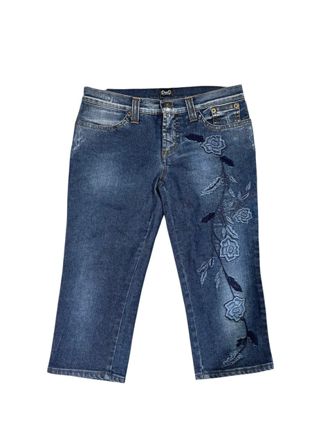 Dolce & Gabbana Capri Jeans Flowers Details