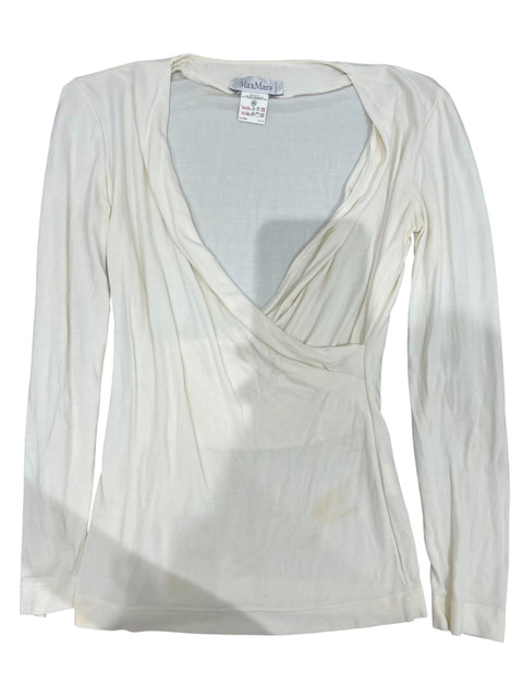MaxMara White Cache Coeur Long Sleeve