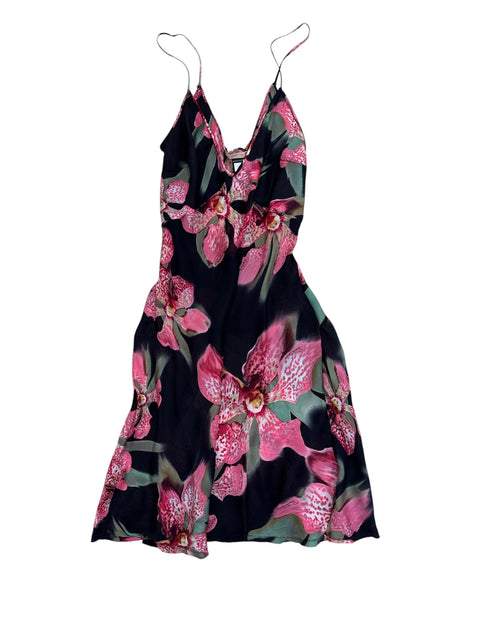 Roberto Cavalli Silk Flowers Mid Dress
