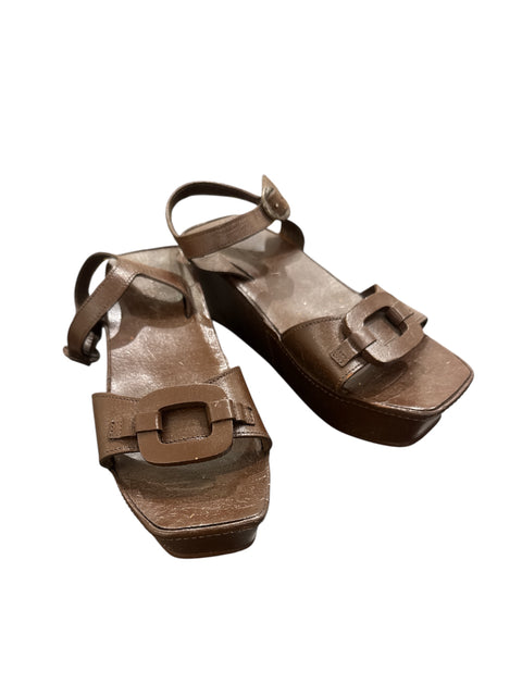 Robert Clergerie Brown Wedge Sandals