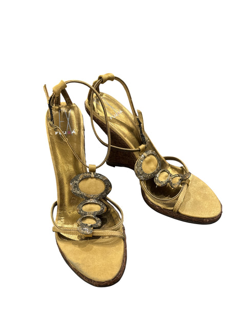 Fluxa Raffia Wedge Heels