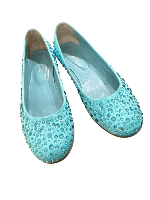 Blumarine Blue Strass Ballet Flats