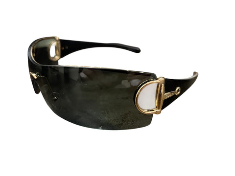 Gucci Black Gold Bit Mask Sunglasses