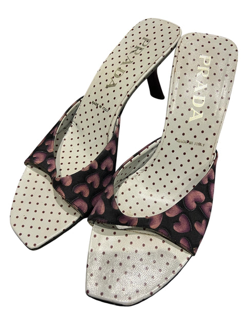 Prada Purple Hearts Mules
