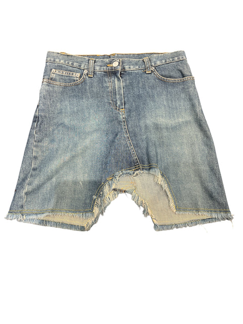 Richmond Blue Denim Pink Strass Skirt