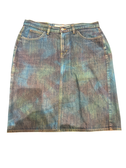 Guess Blue Purple Green Denim Skirt